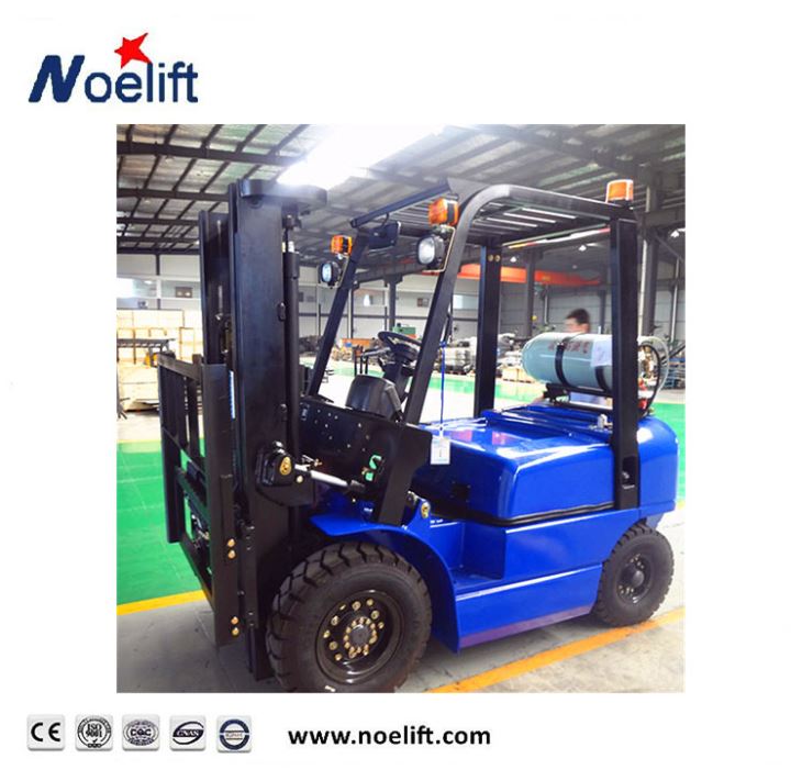 blue forklift